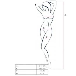 PASSION - WOMAN BS057 WHITE BODYSTOCKING ONE SIZE 2